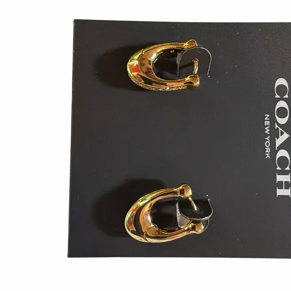 Coach Gold Pave Huggies – Brand New with Dust Bag & Tag - Picture 2 of 3